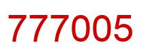 Number 777005 red image