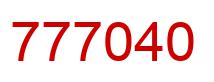 Number 777040 red image