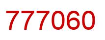Number 777060 red image