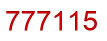 Number 777115 red image