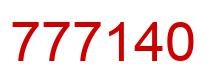 Number 777140 red image