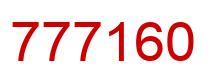 Number 777160 red image