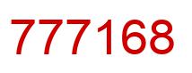 Number 777168 red image