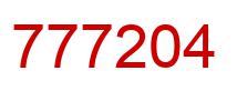 Number 777204 red image