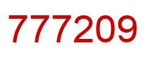 Number 777209 red image