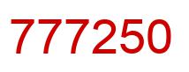 Number 777250 red image