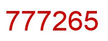 Number 777265 red image