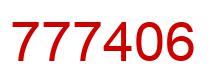 Number 777406 red image