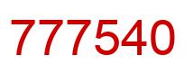 Number 777540 red image