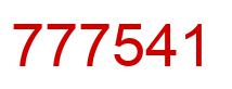 Number 777541 red image