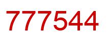 Number 777544 red image