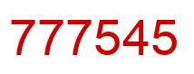 Number 777545 red image