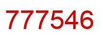 Number 777546 red image