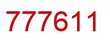 Number 777611 red image