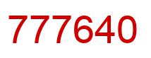 Number 777640 red image