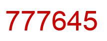 Number 777645 red image