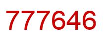 Number 777646 red image