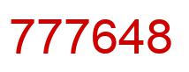 Number 777648 red image
