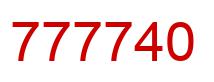 Number 777740 red image