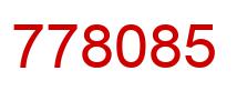 Number 778085 red image