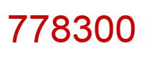Number 778300 red image
