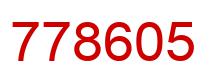 Number 778605 red image