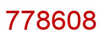 Number 778608 red image