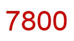 Number 7800 red image