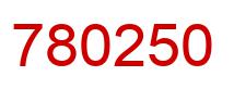 Number 780250 red image