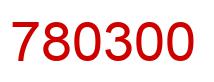 Number 780300 red image