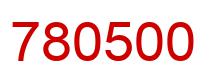 Number 780500 red image