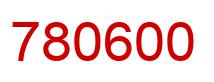Number 780600 red image