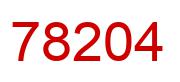 Number 78204 red image