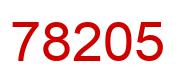 Number 78205 red image