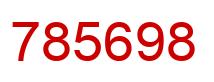Number 785698 red image