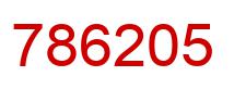 Number 786205 red image