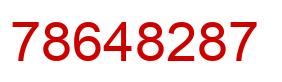 Number 78648287 red image