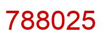 Number 788025 red image