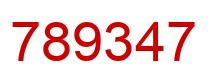 Number 789347 red image