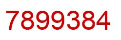 Número 7899384 imagen rojo