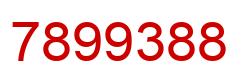 Número 7899388 imagen rojo