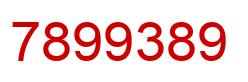 Número 7899389 imagen rojo