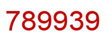 Número 789939 imagen rojo