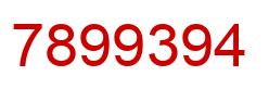 Número 7899394 imagen rojo