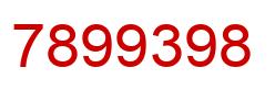 Número 7899398 imagen rojo