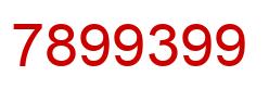 Número 7899399 imagen rojo