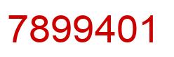 Número 7899401 imagen rojo