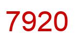 Number 7920 red image