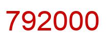 Number 792000 red image