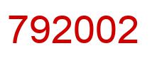 Number 792002 red image